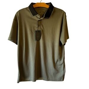 Mens Gray Short‎ Sleeve Polo Shirt Size L Casual Golf Athletic NWT Preppy